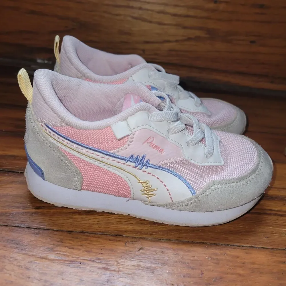 PUMA Rider Fv Sweater Wthr Lace Up  Youth Girls Beige, Pink Sneakers Casual Shoe